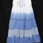 #6961 Floral,French Blue-Color Summer Cotton Convertible Maxi Skirt Size S-M-L