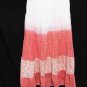 #6963 Floral,Coral Red-Color Summer Cotton Convertible Maxi Skirt Size S-M-L