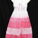 #6962 Floral,Wild Rose-Color Summer Cotton Convertible Maxi Skirt Size S-M-L