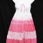#6962 Floral,Wild Rose-Color Summer Cotton Convertible Maxi Skirt Size S-M-L