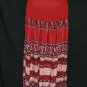 #6968 Paisley,Red-Color Summer Cotton Blend Convertible Maxi Skirt Size S-M-L