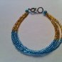 Blue and Gold Bead Bracelet