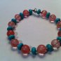 Rose quarts and blue bead bracelet