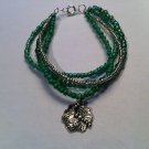 Green lily pad bead bracelet