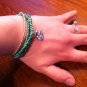 Green lily pad bead bracelet