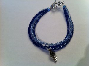 Blue Bead Leaf Bracelet