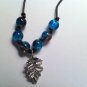 Crackle Bead Leather Necklace