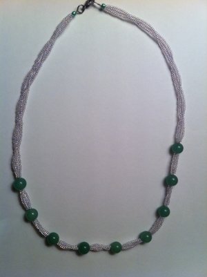 Purple and Green Bead Necklace