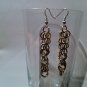 Shaggy Copper/Brown/Silver Chainmail earrings