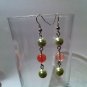 green and pink earrings