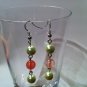 green and pink earrings