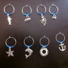 Under the Sea wine charm set