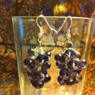 purple grape cluster earrings