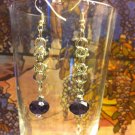 Bezantine Chainmail Earrings with purple crystal beads