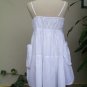 White Cotton Spaghetti Straps Top / Mini Dress (size L / 12-14)