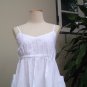 White Cotton Spaghetti Straps Top / Mini Dress (size L / 12-14)