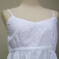 White Cotton Spaghetti Straps Top / Mini Dress (size L / 12-14)