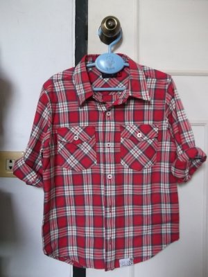 Red plaid shirt for boy size 6 / 120
