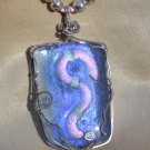 Dichroic pendant  Pink Wiggle