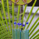 Stained Glass Wind Chime - Amber Sun with Blue Chimes