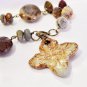 Bracelet ceramic glass celtic cross in natural colors