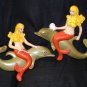 Vintage Sexy Mermaid Riding Dolphin Atlantic Mold Wall Hanging