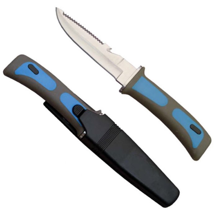 9" Dive Master Scuba Diving Knife w/ Sheath Blue
