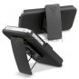 Deluxe Rubberized Hard Case Cover + Belt Clip Holster w/ Stand For iPhone 4S 4G (BLACK)