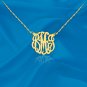 Monogram Necklace 0.5 inch Handcrafted 24K Gold Plated Silver Initial Necklace