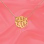 Monogram Necklace 0.5 inch Handcrafted 24K Gold Plated Silver Initial Necklace