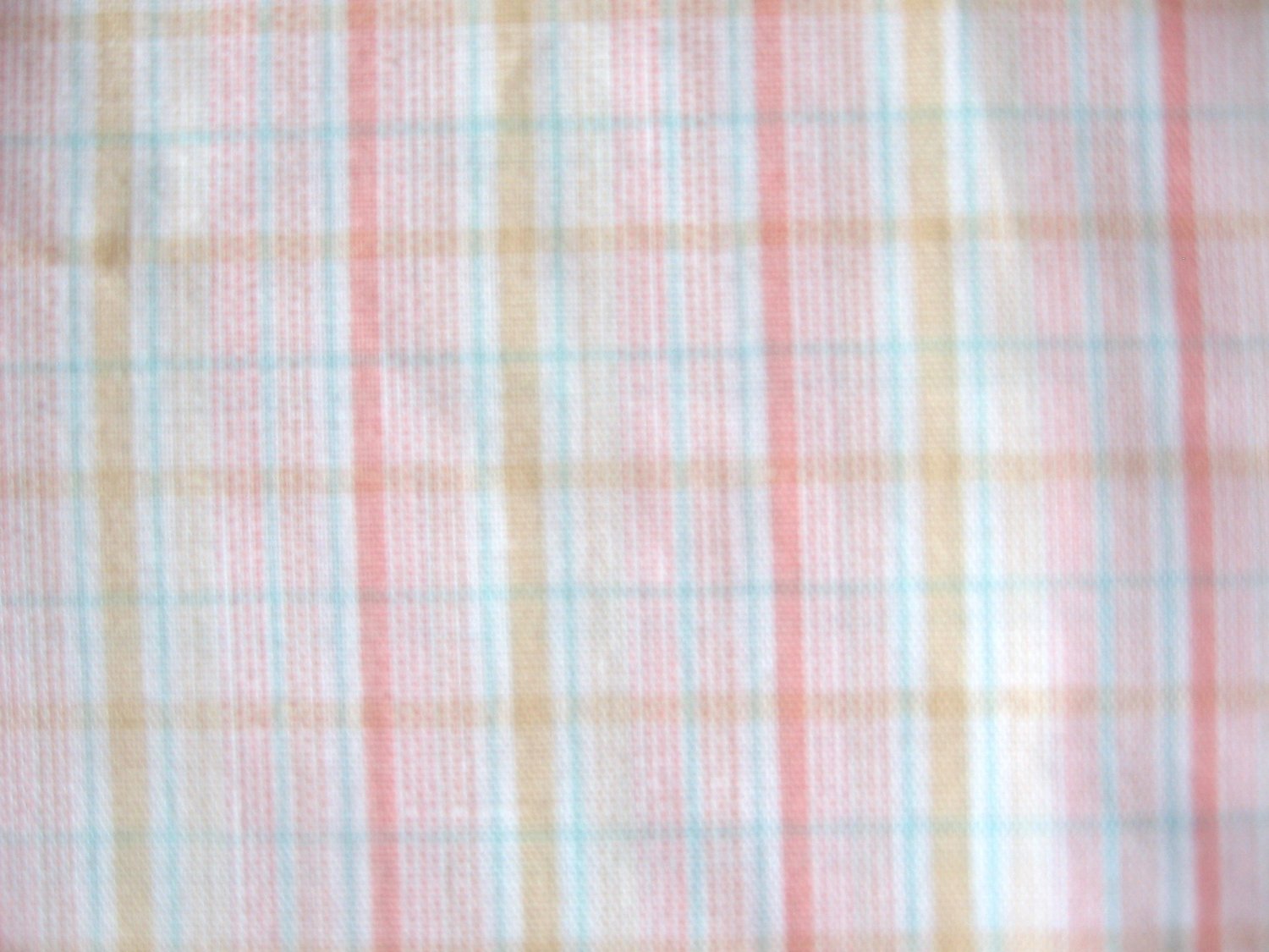 Vintage Pastel Pink Blue Plaid Cotton Fabric 44