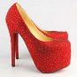Sexy Red Bottom Crystal High Heels Wedding Shoes