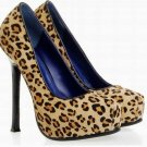 sexy leoprard skin point black sole punps