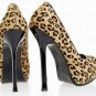 sexy leoprard skin point black sole punps