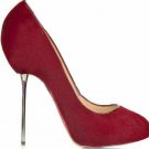 Sexy ladies hot red high heel shoes with metal heel