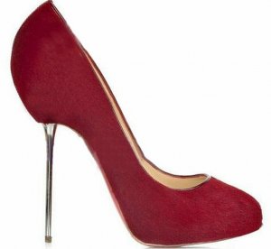 Sexy ladies hot red high heel shoes with metal heel