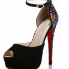 Fashion high quality platform women black dress shoes