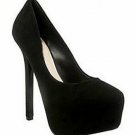 popular black high platform pumps\simple style