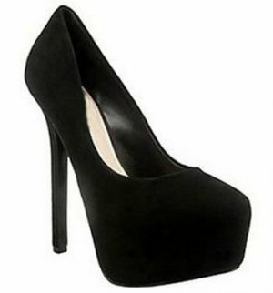 popular black high platform pumps\simple style