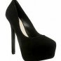 popular black high platform pumps\simple style
