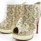 golden spike lovely fish toe high heel shoes