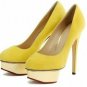 popular bright yellow high platform high heels
