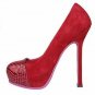 top designer hot red meshy wrapped toe high heels