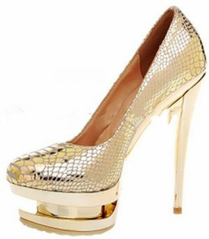 top designer golden snake skin high heels