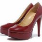 elegant pure red high thin pumps\15cm platform shoes