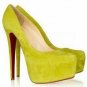 trendy latest simple style green high heel shoes