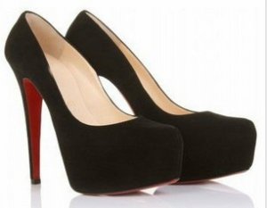 newest fine black leather high heels\high platform shoes