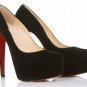 newest fine black leather high heels\high platform shoes