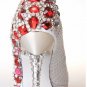trendy shiny red and white diamond high heels