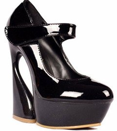 sexy black drum-like heel women's spring and summer pumps